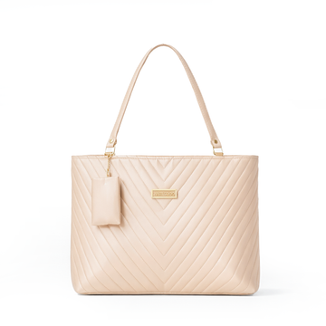 V-Quilted Tote Bag