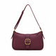 Vegan leather shoulder bag with bamboo buckle detail and gold hardware
