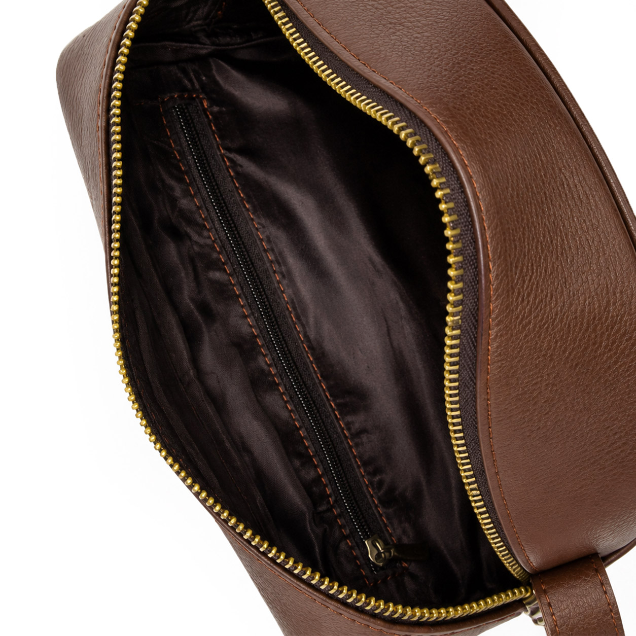 Unisex Chocolate Brown Cow Leather Dopp Kit