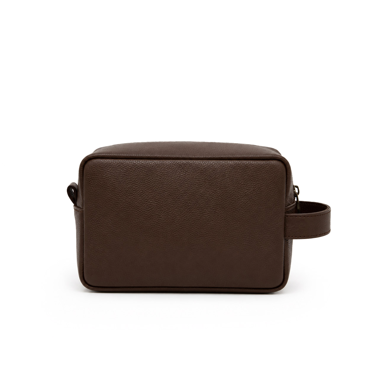 Unisex Chocolate Brown Cow Leather Dopp Kit
