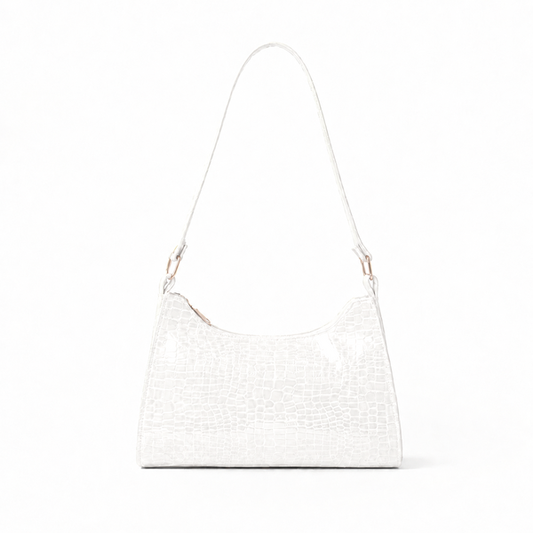 Croc-Embossed Baguette Bag