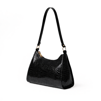 Croc-Embossed Baguette Bag