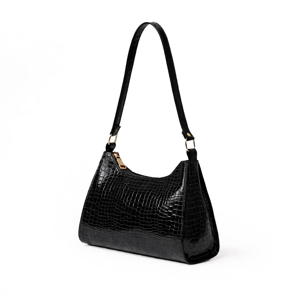 Croc-Embossed Baguette Bag