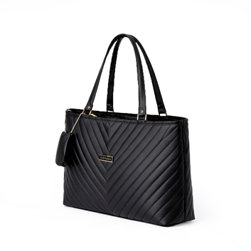 V-Quilted  Tote Bag