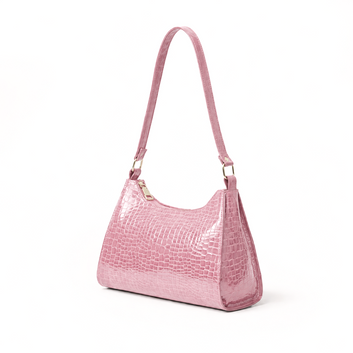Croc-Embossed Baguette Bag