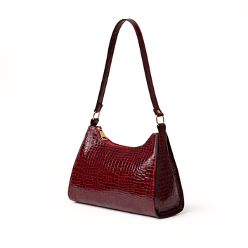 Croc-Embossed Baguette Bag