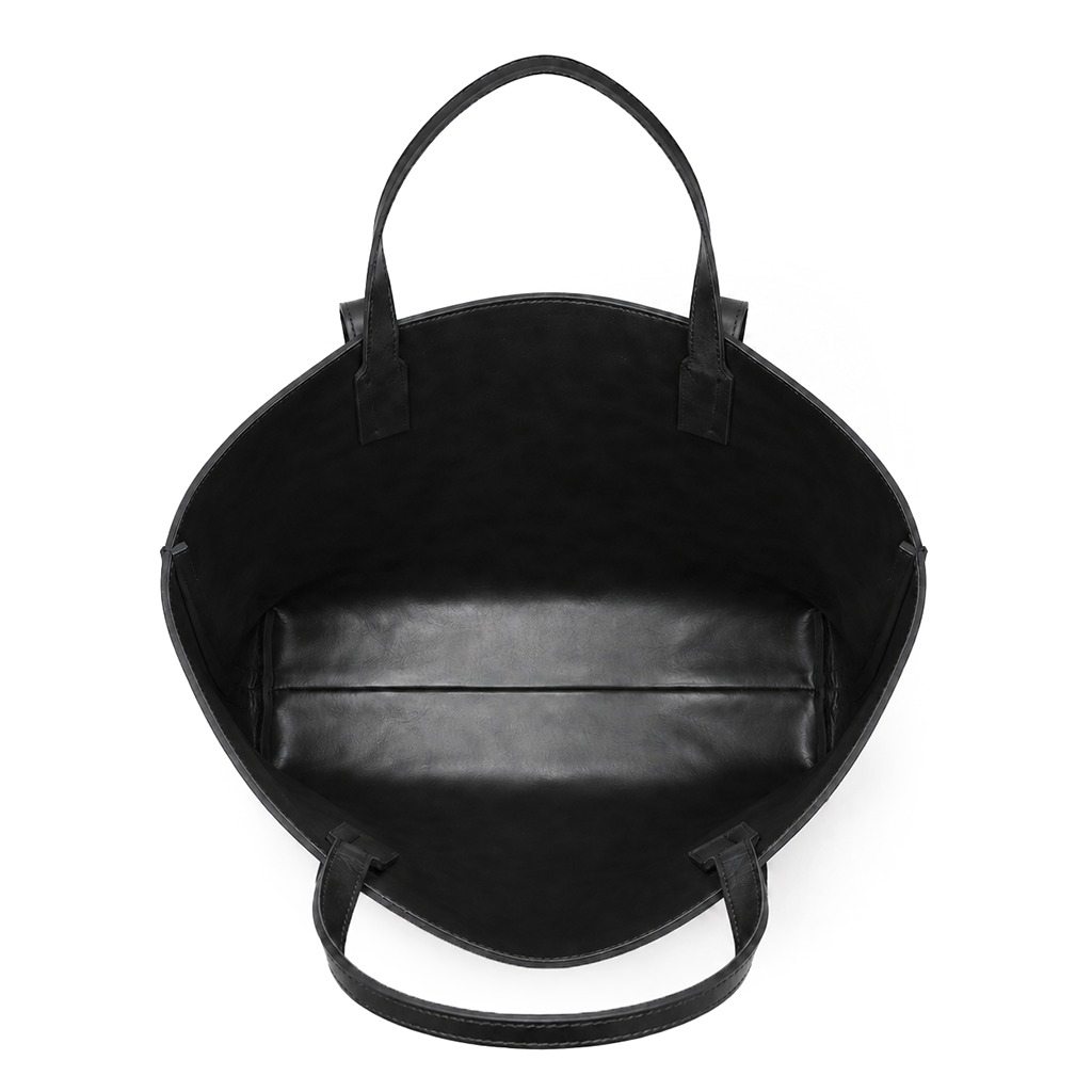 Reversible Luxe Tote: Black & Wine Red