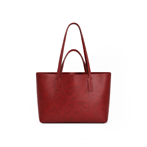 Reversible Luxe Tote: Black & Wine Red