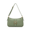 Vegan leather shoulder bag with bamboo buckle detail and gold hardware