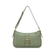 Vegan leather shoulder bag with bamboo buckle detail and gold hardware