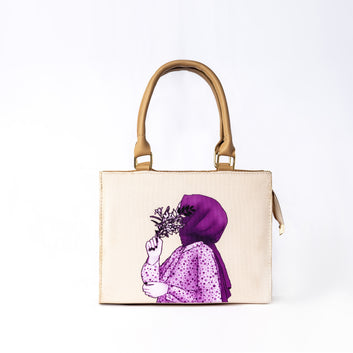 Canvas Tote Bag - Floral Hijab Art