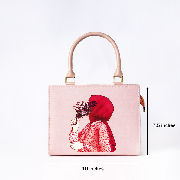 Canvas Tote Bag - Floral Hijab Art