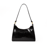 Croc-Embossed Baguette Bag