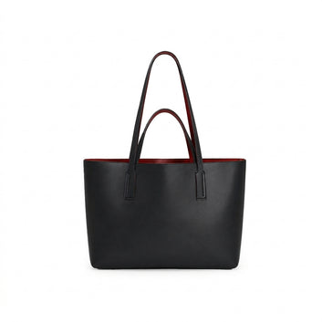 Reversible Luxe Tote: Black & Wine Red