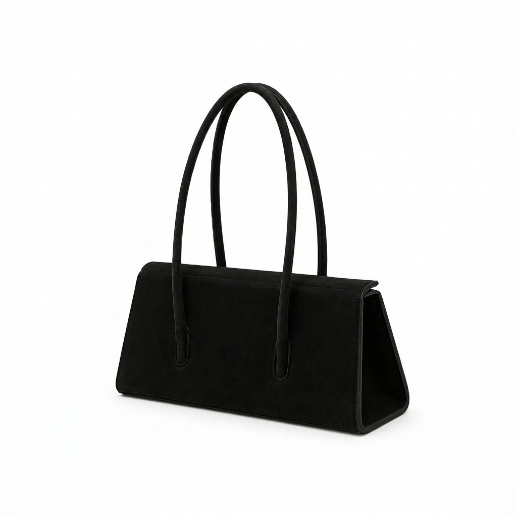 Suede Trapezoid Tote