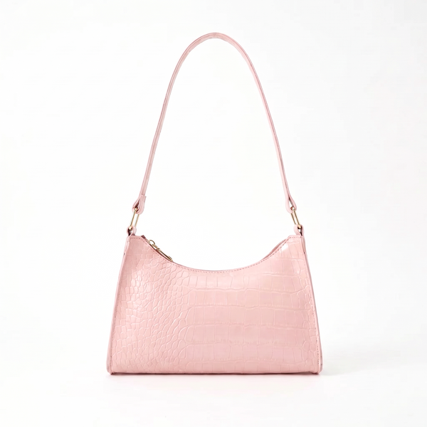 Croc-Embossed Baguette Bag